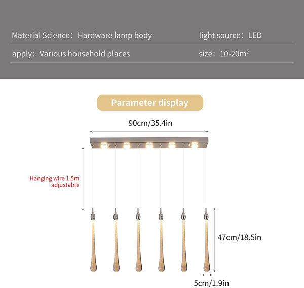 Mccolister 6 - Light Gold LED Kitchen Island Pendant