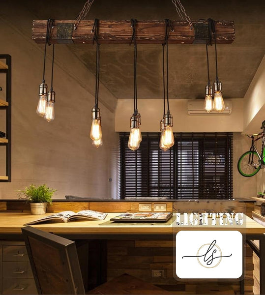 Lights of Scandinavia - Loft Bar - Loft wood industrial vintage pendant light for restaurant bedroom bar living room retro wooden hanging lamp lighting suspension Please pay attention to the below: 1.Considering safe shipping,some of the lamps are not full assembled. But all are very easy to assemble it by yourself,any problem please contacu us 2. Some of lamps are with Workmanship defects,as it is made of machine. Perfectionist pls think well before ordering. Material: Wood+Metal E27 bulb socket Voltage: AC90-260V Application: Living